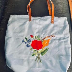 Tote bag femme à motif fleurs