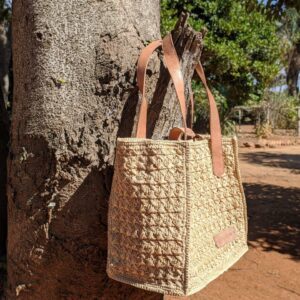 Sac Cabas Aladam en raphia, couleur Nature