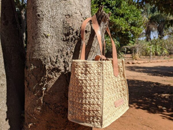 Sac Cabas Aladam en raphia, couleur Nature